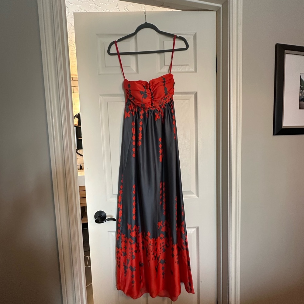 Coral and Grey Dress
